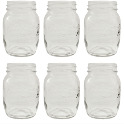 6 PZ – 250 gr – Vaso conserva in vetro – barattolo porta spezie Fiocco Tomaino