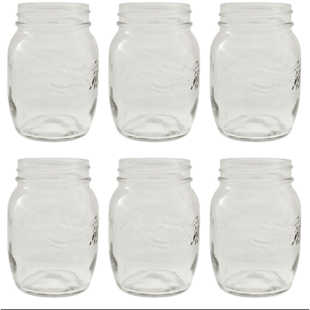 6 PZ – 250 gr – Vaso conserva in vetro – barattolo porta spezie Fiocco Tomaino