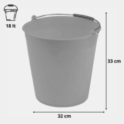 Secchio in plastica con manico in ferro 6lt 9lt 12lt 15lt 18lt