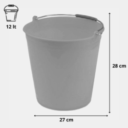 Secchio in plastica con manico in ferro 6lt 9lt 12lt 15lt 18lt