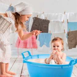 Bacinella bucato ovale plastica con manici varie misure