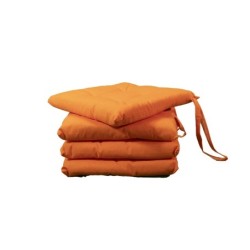 Cuscini copri sedie con i lacci, Set 4 pz imbottiti, cucina, giardino 40 x 40 x 3,5h cm, Tomaino