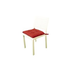 Cuscini copri sedie con i lacci, Set 4 pz imbottiti, cucina, giardino 40 x 40 x 3,5h cm, Tomaino