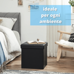 Pouf contenitore quadrato ecopelle