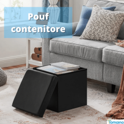 Pouf contenitore quadrato ecopelle