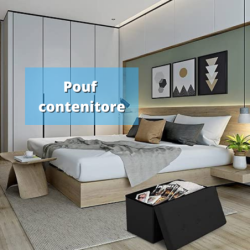 Pouf contenitore rettangolare ecopelle