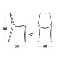 Sedia impilabile per interno ed esterno Ginevra, 6pz