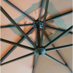 OMBRELLONE DOPPIO 3 X 3 ARCHIMEDE ANTRACITE TELO TAUPE