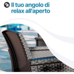 Salotto Da Giardino In Plastica effetto Rattan Venezia