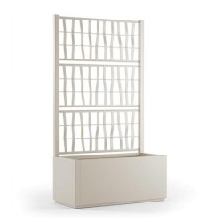 Fioriera con spalliera in plastica per esterno 80x36x140 h cm