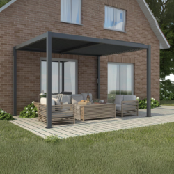 Pergola bioclimatica 3×3 ELLE per esterno in alluminio con lamelle