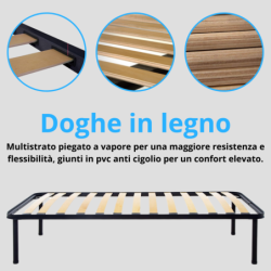 Rete letto singolo 80×190 ortopedico materasso