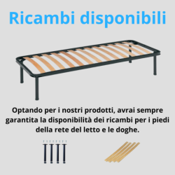 Rete letto singolo 80×190 ortopedico materasso