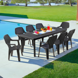 Tavolo da giardino allungabile in plastica BERG 160-220x90x74 cm
