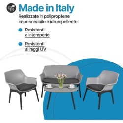 Salotto da giardino in plastica Luxor