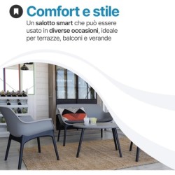 Salotto da giardino in plastica Luxor