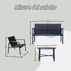 Salotto da giardino in ferro Tarquinia – SET 150G