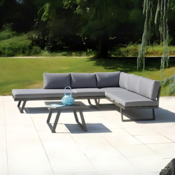 Set Angolare Tunisi in alluminio con Divanetto / Lettino