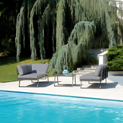 Set Angolare Tunisi in alluminio con Divanetto / Lettino