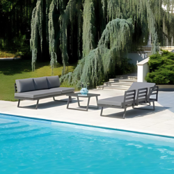 Set Angolare Tunisi in alluminio con Divanetto / Lettino