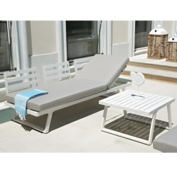 Set Angolare Tunisi in alluminio con Divanetto / Lettino