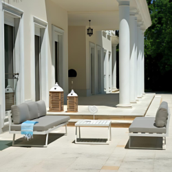 Set Angolare Tunisi in alluminio con Divanetto / Lettino