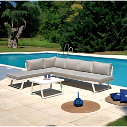 Set Angolare Tunisi in alluminio con Divanetto / Lettino