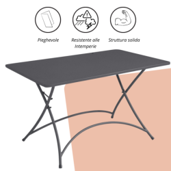 Tavolo pieghevole per esterno Orta in ferro FTF56