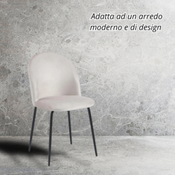 Sedia da cucina in velluto Bonnie