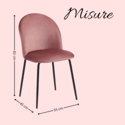 Sedia da cucina in velluto Bonnie