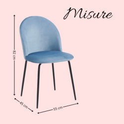 Sedia da cucina in velluto Bonnie