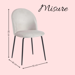 Sedia da cucina in velluto Bonnie