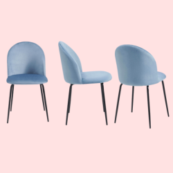 Sedia da cucina in velluto Bonnie