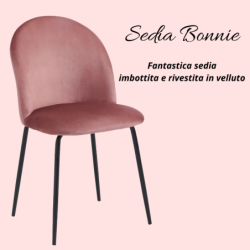 Sedia da cucina in velluto Bonnie