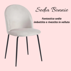 Sedia da cucina in velluto Bonnie