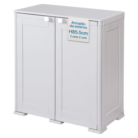 Armadietto da balcone in plastica – Simplex 2 ante 2 vani