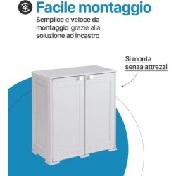 Armadietto da balcone in plastica – Simplex 2 ante 2 vani