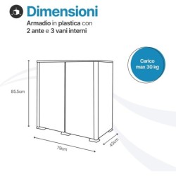 Mobile da balcone in plastica – Simplex 2 vani 3 ante
