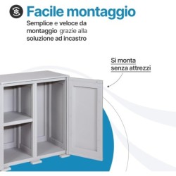 Mobile da balcone in plastica – Simplex 2 vani 3 ante