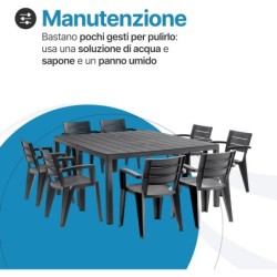 Set Savana 8 Sedie con Tavolo da Giardino Allungabile
