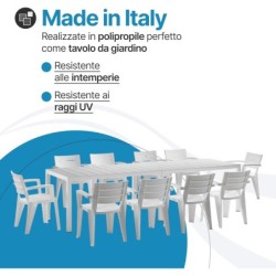 Set Savana 10 Sedie con Tavolo da Giardino Allungabile