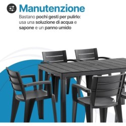 Set Savana 10 Sedie con Tavolo da Giardino Allungabile
