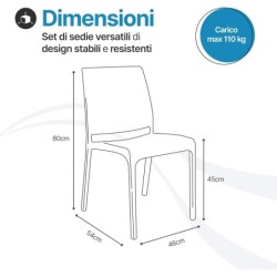 Sedia in resina per interno ed esterno Ninfa