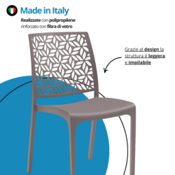 Sedia in resina per interno ed esterno Ninfa