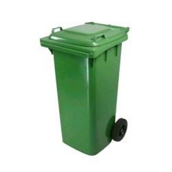 Bidone esterno portarifiuti con ruote verde