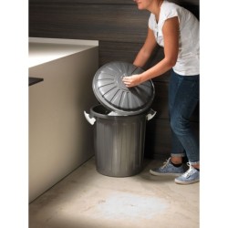 Bidone porta rifiuti da 8Lt in plastica rotondo con coperchio e maniglie – Blimwere