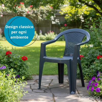 Sedia da giardino Atlanta effetto Rattan