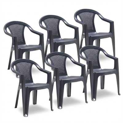 Sedia da giardino in plastica effetto rattan impilabile Atlanta Tomaino