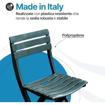 Sedia da giardino in plastica pieghevole Pinta