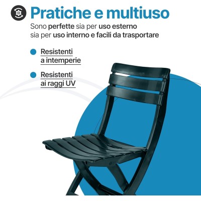 Sedia da giardino in plastica pieghevole Pinta